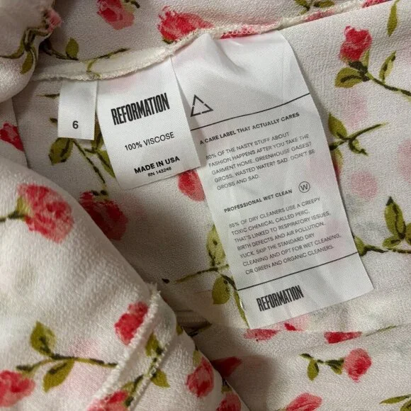 Reformation Womens Floral Dress Size 6 Mini Fairy Feminine Flowy Spring Party - Picture 14 of 14